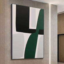 Load image into Gallery viewer, Abstract Black White Green Abstract Painting Home Bedroom Wall Decor Geometric Wall Art