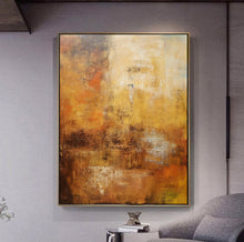 Load image into Gallery viewer, Gold Abstract Painting Textured Canvas Wall Art Painting Minimalist Art For Living Room Bedroom Office