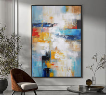 Load image into Gallery viewer, Blue White Red Textured Canvas Painting Extra Large Wall Art For Living Room Office Bedroom Modern Art