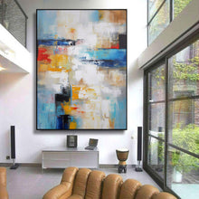 Load image into Gallery viewer, Blue White Red Textured Canvas Painting Extra Large Wall Art For Living Room Office Bedroom Modern Art