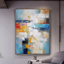 Load image into Gallery viewer, Blue White Red Textured Canvas Painting Extra Large Wall Art For Living Room Office Bedroom Modern Art