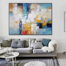 Load image into Gallery viewer, Blue White Red Textured Canvas Painting Extra Large Wall Art For Living Room Office Bedroom Modern Art