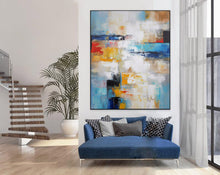 Load image into Gallery viewer, Blue White Red Textured Canvas Painting Extra Large Wall Art For Living Room Office Bedroom Modern Art