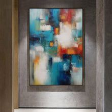 Load image into Gallery viewer, Blue White Red Textured Canvas Painting Extra Large Wall Art For Living Room Office Bedroom BP009