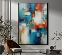 Load image into Gallery viewer, Blue White Red Textured Canvas Painting Extra Large Wall Art For Living Room Office Bedroom BP009