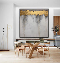 Load image into Gallery viewer, Grey Gold Textured Canvas Painting Extra Large Wall Art For Living Room Office Bedroom GP524