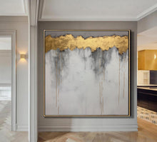 Load image into Gallery viewer, Grey Gold Textured Canvas Painting Extra Large Wall Art For Living Room Office Bedroom GP524