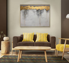Load image into Gallery viewer, Grey Gold Textured Canvas Painting Extra Large Wall Art For Living Room Office Bedroom GP524
