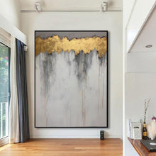 Load image into Gallery viewer, Grey Gold Textured Canvas Painting Extra Large Wall Art For Living Room Office Bedroom GP524