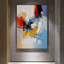 Load image into Gallery viewer, Blue White Red Palette Knife Abstract Painting Textured painting Extra Large Wall Art For Living Room Bedroom Big Modern Canvas Art