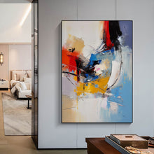 Load image into Gallery viewer, Blue White Red Palette Knife Abstract Painting Textured painting Extra Large Wall Art For Living Room Bedroom Big Modern Canvas Art
