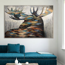 Load image into Gallery viewer, Abstract Animal Painting Moose Wall Art For Living Room Sp004