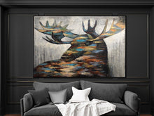 Load image into Gallery viewer, Abstract Animal Painting Moose Wall Art For Living Room Sp004