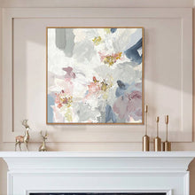 Load image into Gallery viewer, Abstract Plant Painting Pink Floral Canvas Painting White Flower Art Wp070