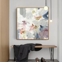 Load image into Gallery viewer, Abstract Plant Painting Pink Floral Canvas Painting White Flower Art Wp070