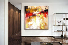 Load image into Gallery viewer, Beige Brown God Original Painting Red Abstract Paintings Home Decor Kp083