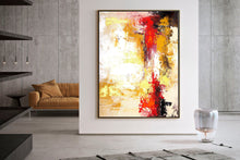 Load image into Gallery viewer, Beige Brown God Original Painting Red Abstract Paintings Home Decor Kp083