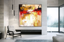 Load image into Gallery viewer, Beige Brown God Original Painting Red Abstract Paintings Home Decor Kp083