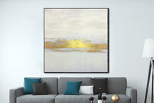 Load image into Gallery viewer, Beige Gold Leaf Abstract Painting On Canvas For Office Living Room Sp033