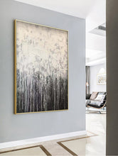 Load image into Gallery viewer, Big Size Black And White Abstract Painting Palette Knife Painting Sp051