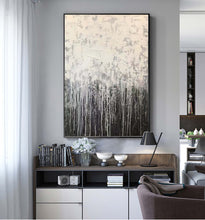 Load image into Gallery viewer, Big Size Black And White Abstract Painting Palette Knife Painting Sp051