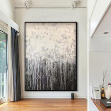 Load image into Gallery viewer, Big Size Black And White Abstract Painting Palette Knife Painting Sp051