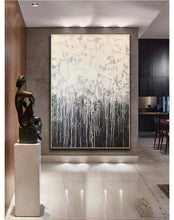 Load image into Gallery viewer, Big Size Black And White Abstract Painting Palette Knife Painting Sp051