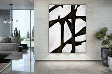 Load image into Gallery viewer, Black And White Abstract Acrylic Painting Huge Art Kp095