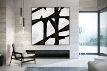 Load image into Gallery viewer, Black And White Abstract Acrylic Painting Huge Art Kp095