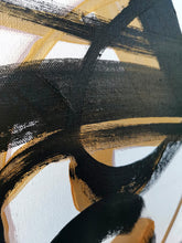 Load image into Gallery viewer, Black And White Abstract Painting Gold Minimal Painting For Living Room Sp049