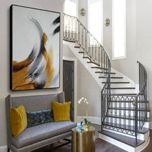 Load image into Gallery viewer, Black And White Abstract Painting Gold Modern Canvas Painting Sp073