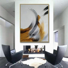 Load image into Gallery viewer, Black And White Abstract Painting Gold Modern Canvas Painting Sp073