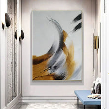 Load image into Gallery viewer, Black And White Abstract Painting Gold Modern Canvas Painting Sp073