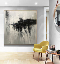 Load image into Gallery viewer, Black And White Abstract Painting Oversized Painting Sp068