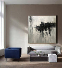 Load image into Gallery viewer, Black And White Abstract Painting Oversized Painting Sp068