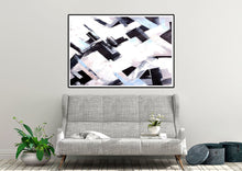 Load image into Gallery viewer, Black And White Beige Abstract Painting Large Artwork Kp084