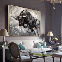 Load image into Gallery viewer, Black And White Bull Painting Contemporary Art Decor Sp008