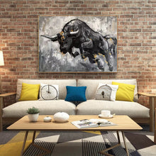 Load image into Gallery viewer, Black And White Bull Painting Contemporary Art Decor Sp008