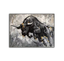 Load image into Gallery viewer, Black And White Bull Painting Contemporary Art Decor Sp008