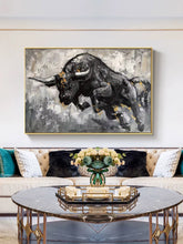 Load image into Gallery viewer, Black And White Bull Painting Contemporary Art Decor Sp008