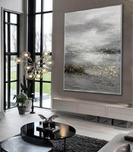 Load image into Gallery viewer, Black And White Painting Gold Contemporary Art Decor Sp009