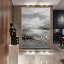 Load image into Gallery viewer, Black And White Painting Gold Contemporary Art Decor Sp009