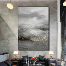 Load image into Gallery viewer, Black And White Painting Gold Contemporary Art Decor Sp009