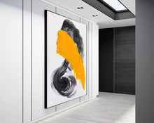 Load image into Gallery viewer, Black And White Painting Yellow Modern Canvas Art Sp082