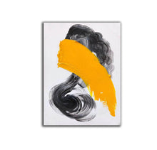 Load image into Gallery viewer, Black And White Painting Yellow Modern Canvas Art Sp082
