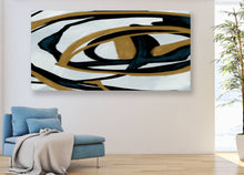 Load image into Gallery viewer, Black And White Wall Art Gold Abstract Painting for Living Room Kp105