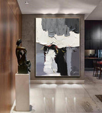 Load image into Gallery viewer, Black And White Wall Art Grey Abstract Painting for Living Room Kp106
