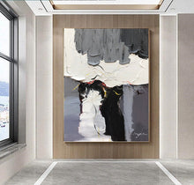 Load image into Gallery viewer, Black And White Wall Art Grey Abstract Painting for Living Room Kp106