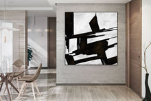 Load image into Gallery viewer, Black And White Wall Art Huge Abstract Painting Living Room Kp089