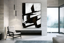 Load image into Gallery viewer, Black And White Wall Art Huge Abstract Painting Living Room Kp089